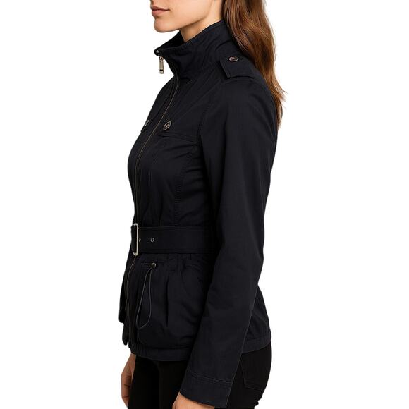 Burberry Brit Lightweight Belted Field Jacket Navy Blue Nova Check 4 - Picture 11 of 12